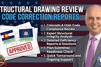 review structural drawings and provide colorado and utah code correction