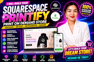 build squarespace printify print on demand store website
