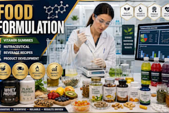 do food formulation vitamin, nutraceutical, gummies beverage recipe development