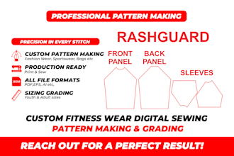 do custom digital fitness wear sewing patterns for you