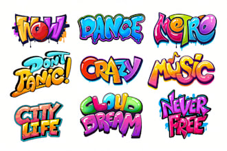 design modern typography or 3d logo for streetwear