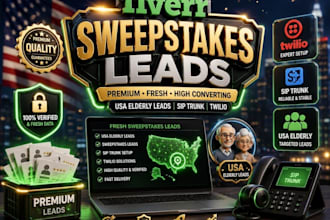 give premium fresh sweeps leads, siptrunk, twillo, USA elderly names