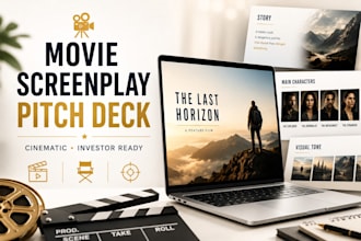 design a professional movie screenplay pitch deck for investors  and producers