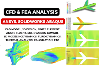 do cfd and fea analysis using ansys, solidworks, comsol and abaqus
