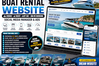 boat rental website cruise, yacht, jet ski, rv, booking social media manager ads