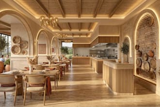 redesign 3d restaurant interior, architect floor plan,cafe,lounge,bar rendering