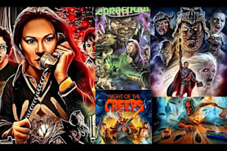 draw 80s horror music movie creepy halloween dark art vhs slasher poster design