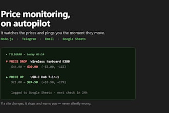 set up automated price monitoring with change alerts