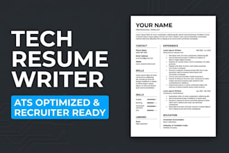 write an ats tech resume or CV for software engineering and IT roles