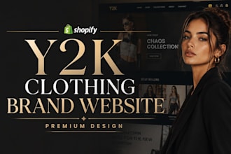 design y2k shopify website, streetwear clothing store, fashion brand website
