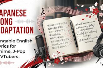 adapt japanese song lyrics into natural singable english