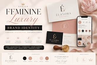 design feminine luxury brand identity, timeless and distinctive branding