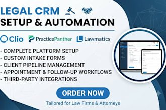 setup legal crm clio practicepanther docket filevine lawmatics intake custom