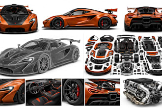 create 3d car model, vehicle modeling, automotive cad design in blender