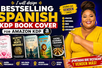 design bestselling spanish KDP book cover for amazon KDP