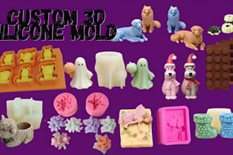 do custom silicone mold plastic mold 3d mold cad design, product design stl file