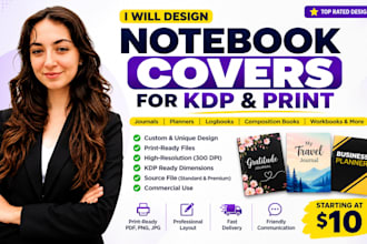 design aesthetic notebook covers for amazon KDP and print