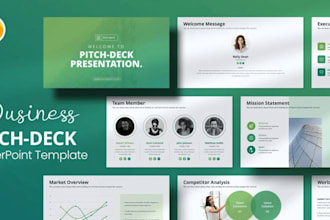 design investor pitch deck for startup funding and business