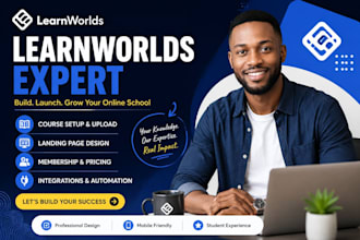 leanworlds online course, lms website, learnworlds course creation and setup