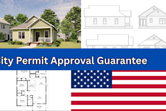 draw architectural floor plans for residential home city permit autocad in USA