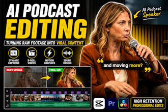 edit engaging ai podcast videos with captions and b roll