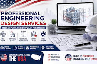 design mep, structural, floor plan and architectural plans for USA permits