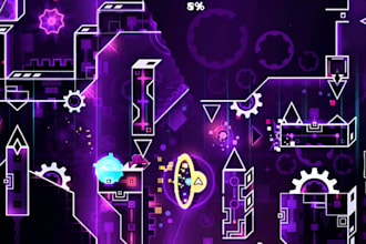 create geometry dash layout, gameplay, rate worthy level decoration and gd decor