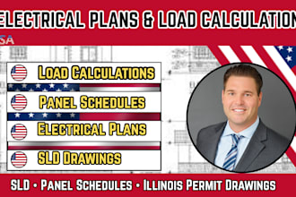 draw illinois electrical plans, load calculations, sld, and panel schedules