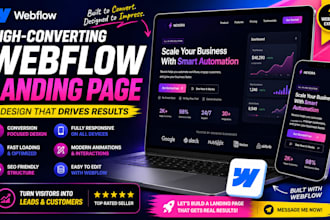 design a webflow landing page for b2b and saas, webflow website that converts