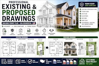 prepare USA residential permit plan drawings