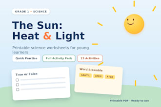 create printable elementary science worksheets and activities