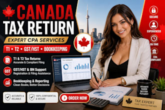 file canada corporation tax return t2, t1, gst, bn bookkeeping CPA
