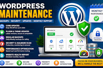 maintain wordpress website with backups, security and updates