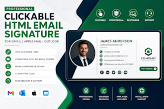 design clickable html email signature for email apple mail outlook