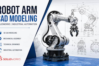 industrial automation blueprint solidwork robot arm cad design technical drawing