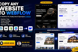 design, redesign, clone, copy, develop your webflow website