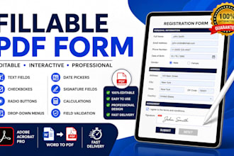 create fillable PDF form, editable, interactive PDF in adobe acrobat