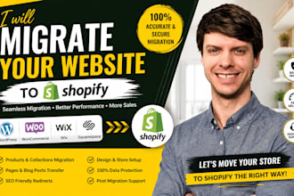 migrate wordpress website to shopify, wix squarespace migration to shopify