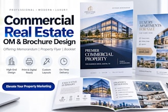 design commercial real estate offering memorandum and om brochure property flyer