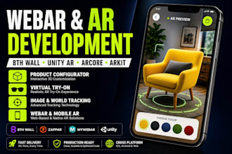 develop augmented reality, webar with 8th wall, zappar, mywebar unity and arkit