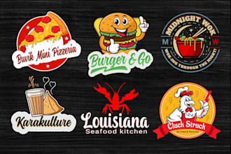 do food logo for cafe, bakery, BBQ, fast food, food truck or restaurant design