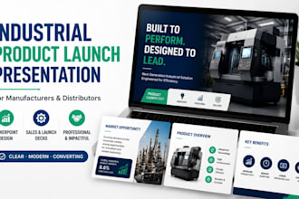 design industrial product launch presentation for manufacturers and distributors