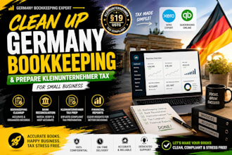 clean up germany bookkeeping and prepare kleinunternehmer tax for small business