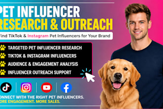 pet influencer list research instagram influencer outreach tiktok afiliate brand