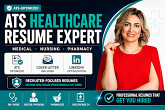 write ats healthcare medical nursing pharmacy resume CV and cover letter