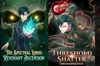 draw an amazing manhwa style webtoon or light novel cover