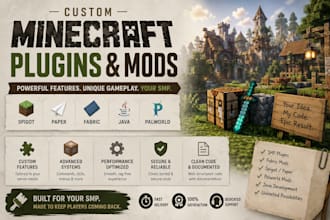 create custom minecraft smp plugins fabric mod in java spigot or paper parlworld