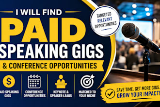 find paid speaking gigs and conference opportunities for you