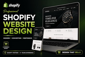 design shopify store, shopify website design and redesign