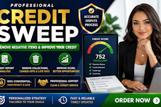 credit sweep and remove collections, charge offs, late pays